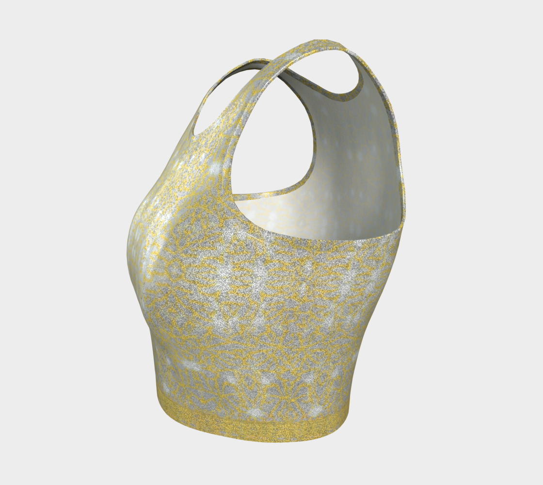 Metallic Gold Lace Crop Top