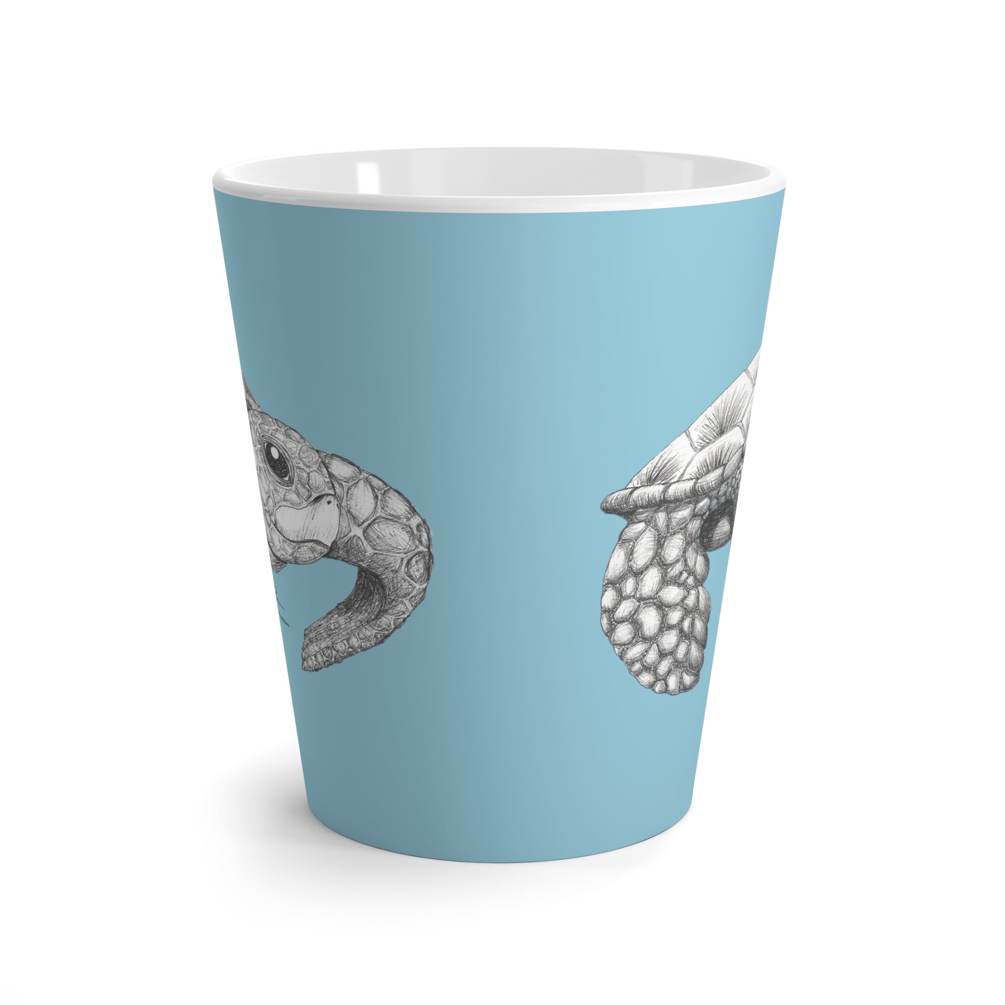 Happy Honu Latte Mug in Sky Blue