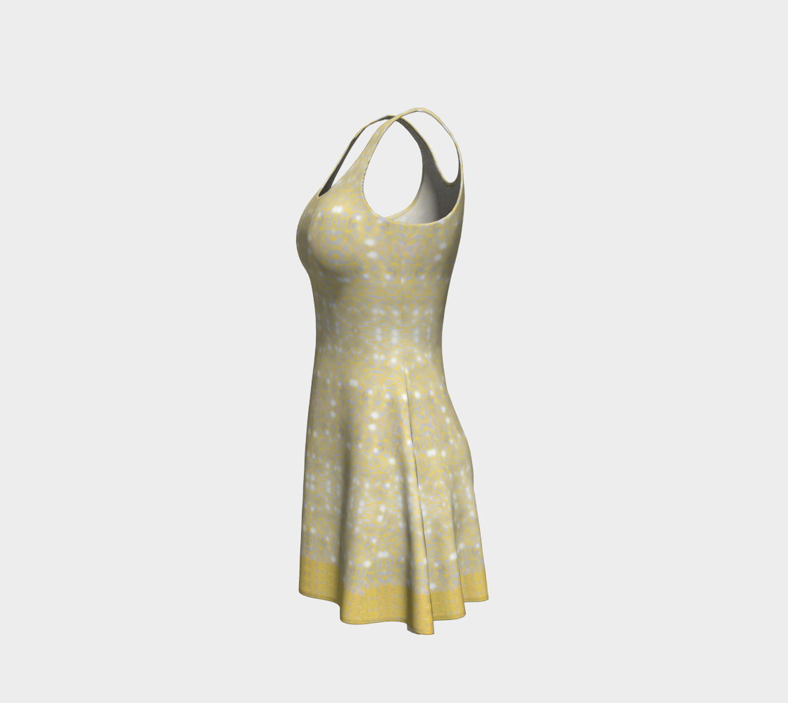 Gold Lace Flare Dress