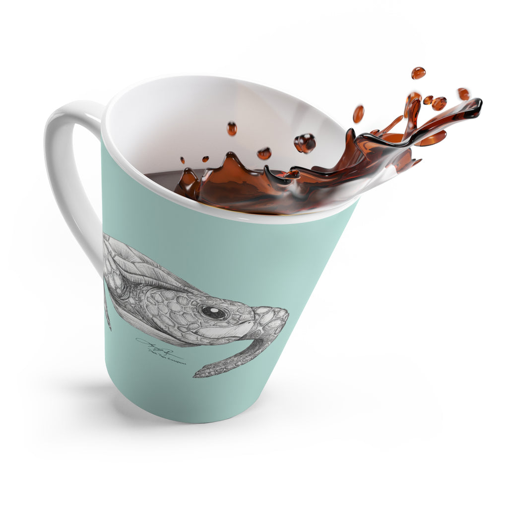 Happy Honu Latte Mug: Turquoise Waters