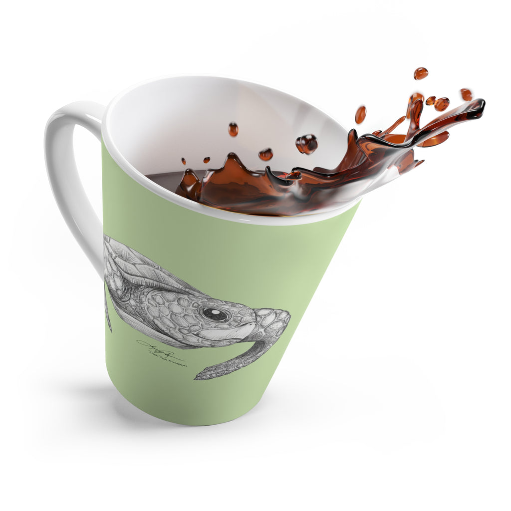 Happy Honu Latte Mug: Sea Foam Green