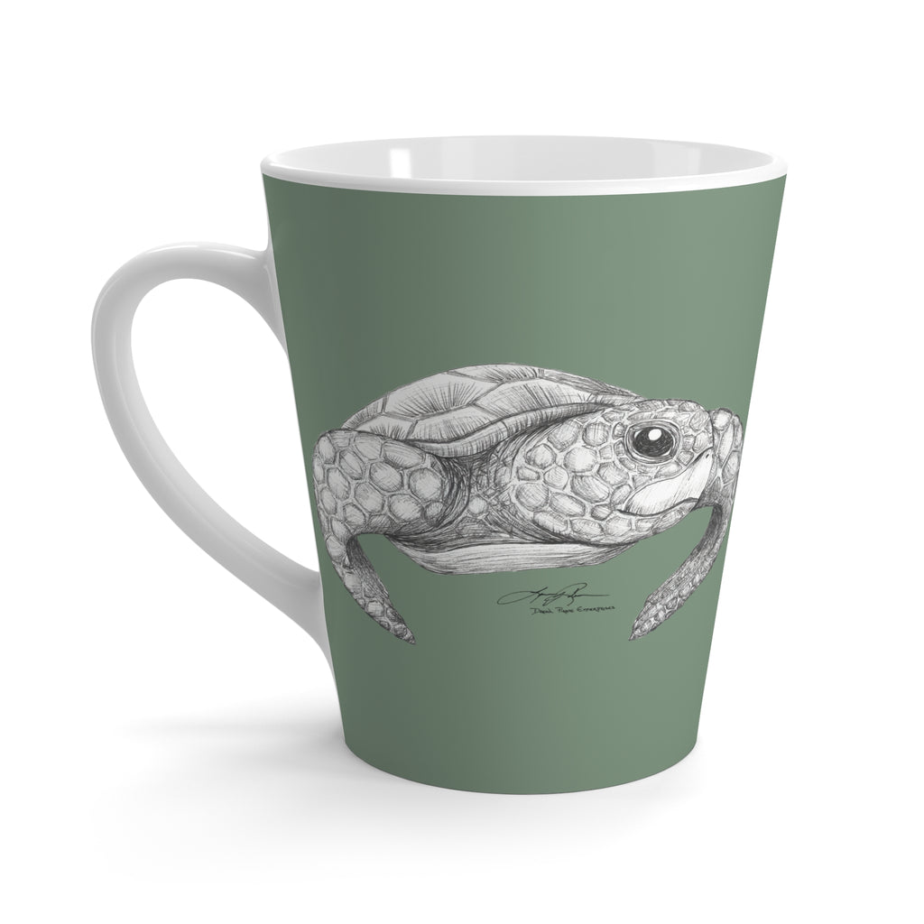 Happy Honu Latte Mug: Sage Green