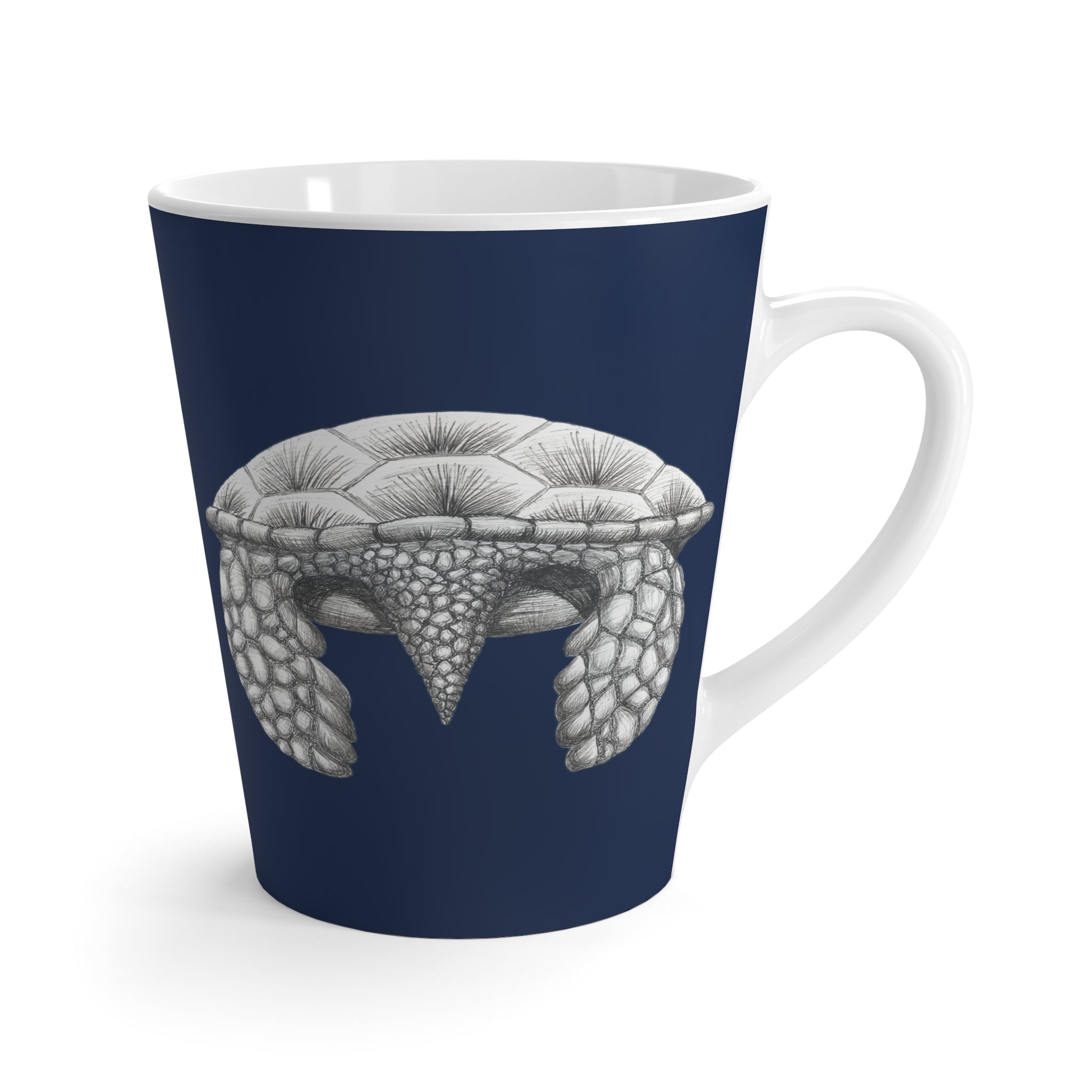 Happy Honu Latte Mug: Navy Blue