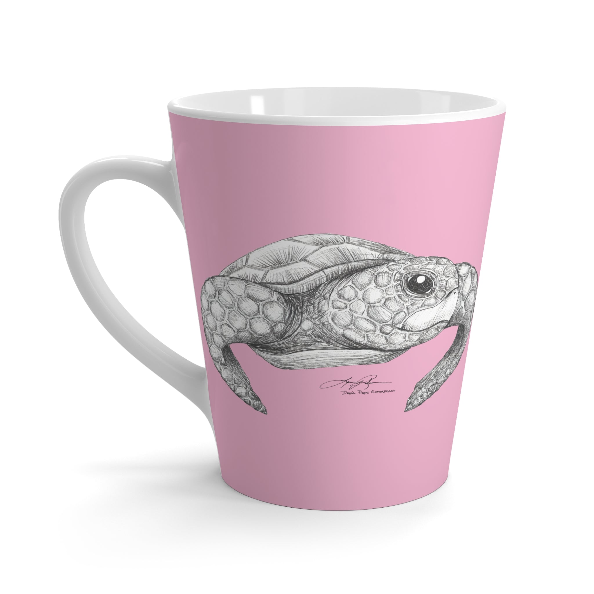 Happy Honu Latte Mug: Baby Pink