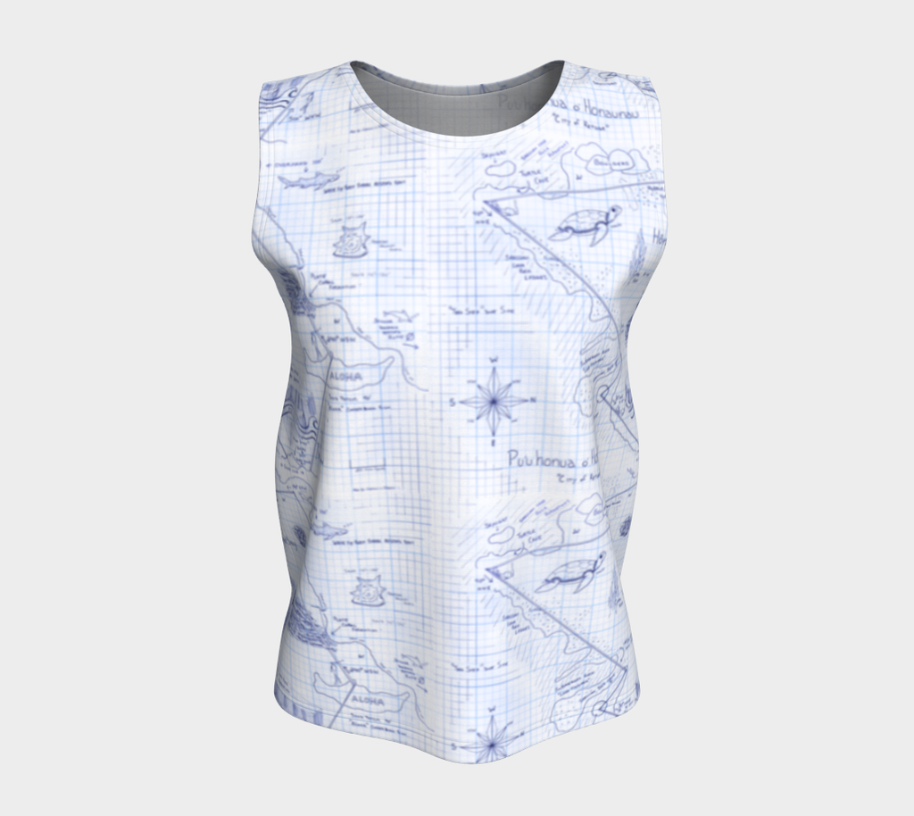 2-Step Dive Map Relaxed Tank Top in Blue