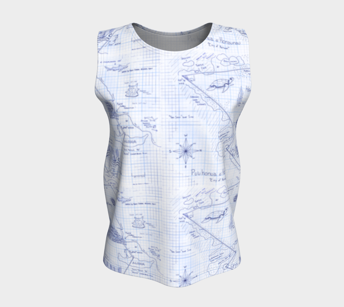 2-Step Dive Map Relaxed Tank Top in Blue