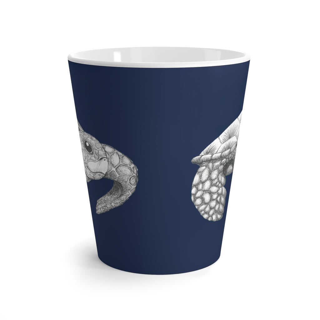 Happy Honu Latte Mug: Navy Blue