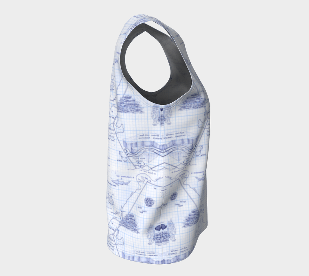 2-Step Dive Map Relaxed Tank Top in Blue