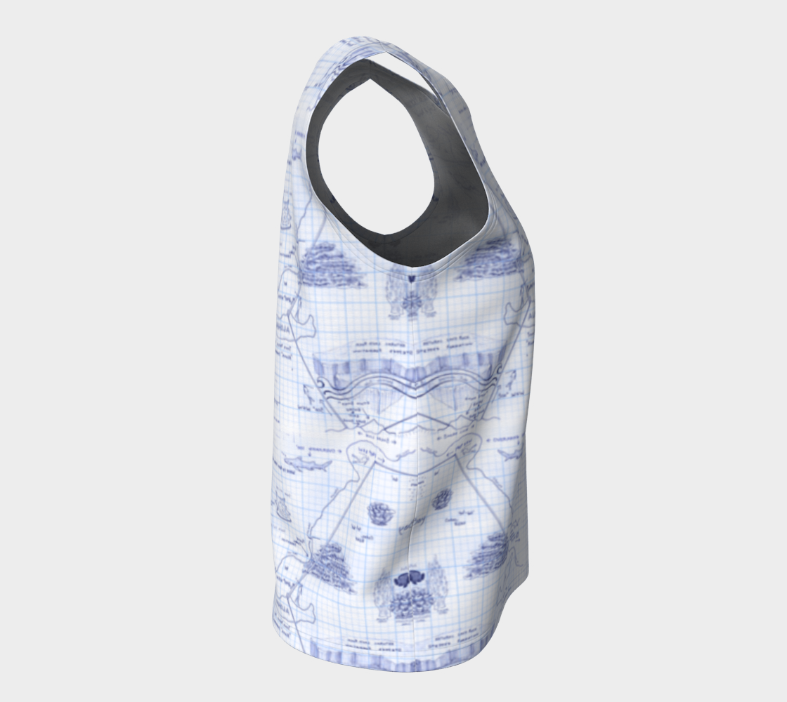 2-Step Dive Map Relaxed Tank Top in Blue
