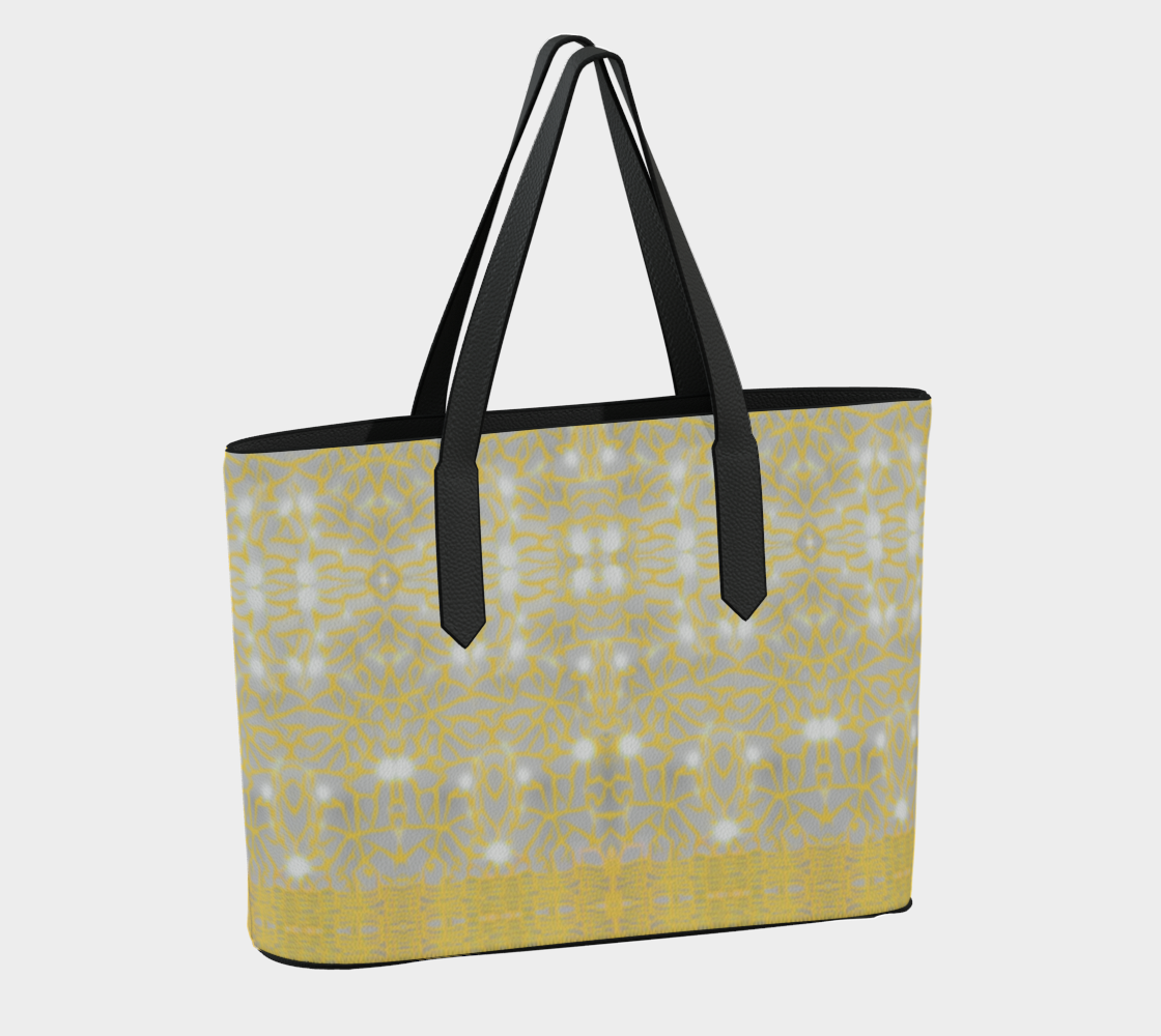 Vegan Leather Gold Lace Tote