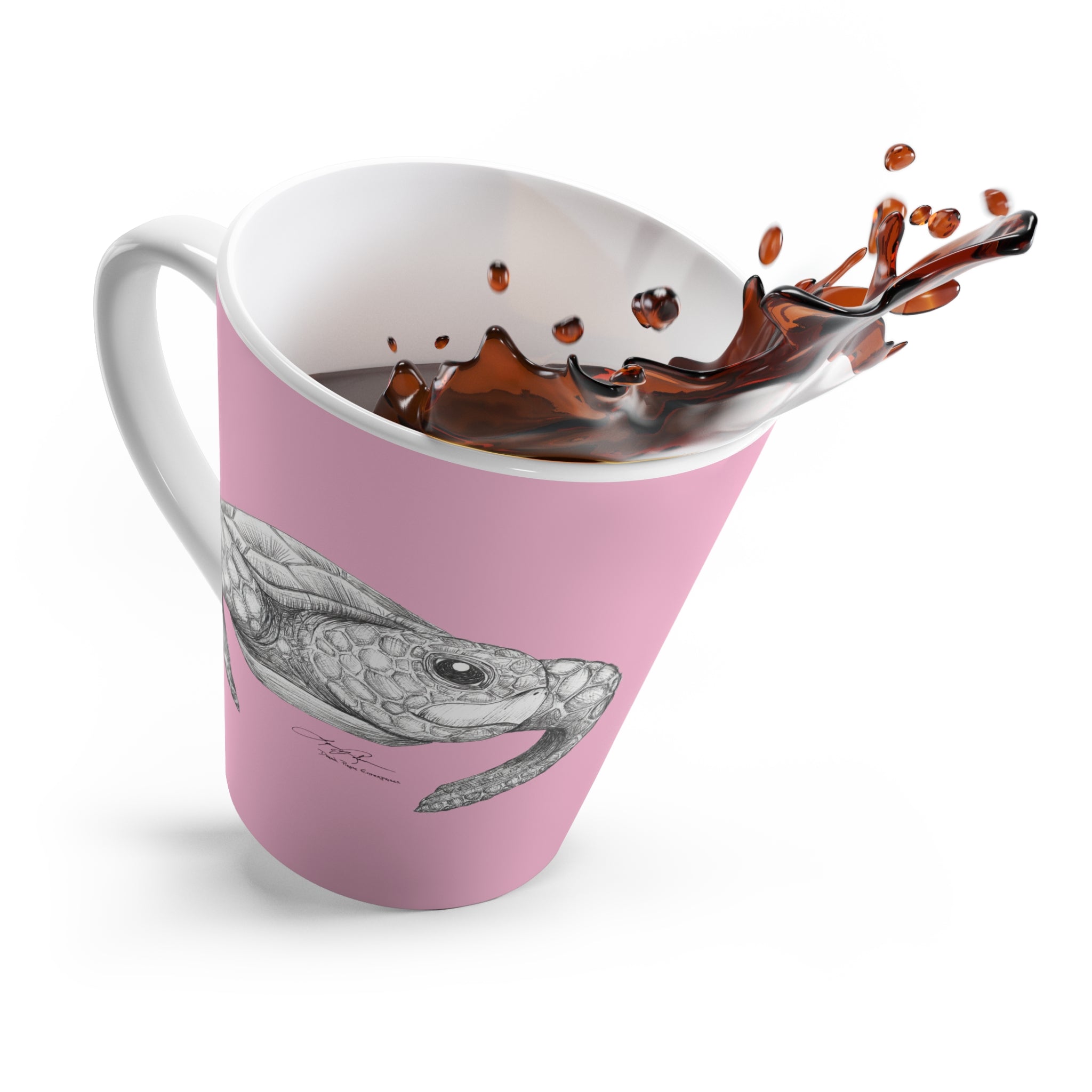 Happy Honu Latte Mug: Baby Pink