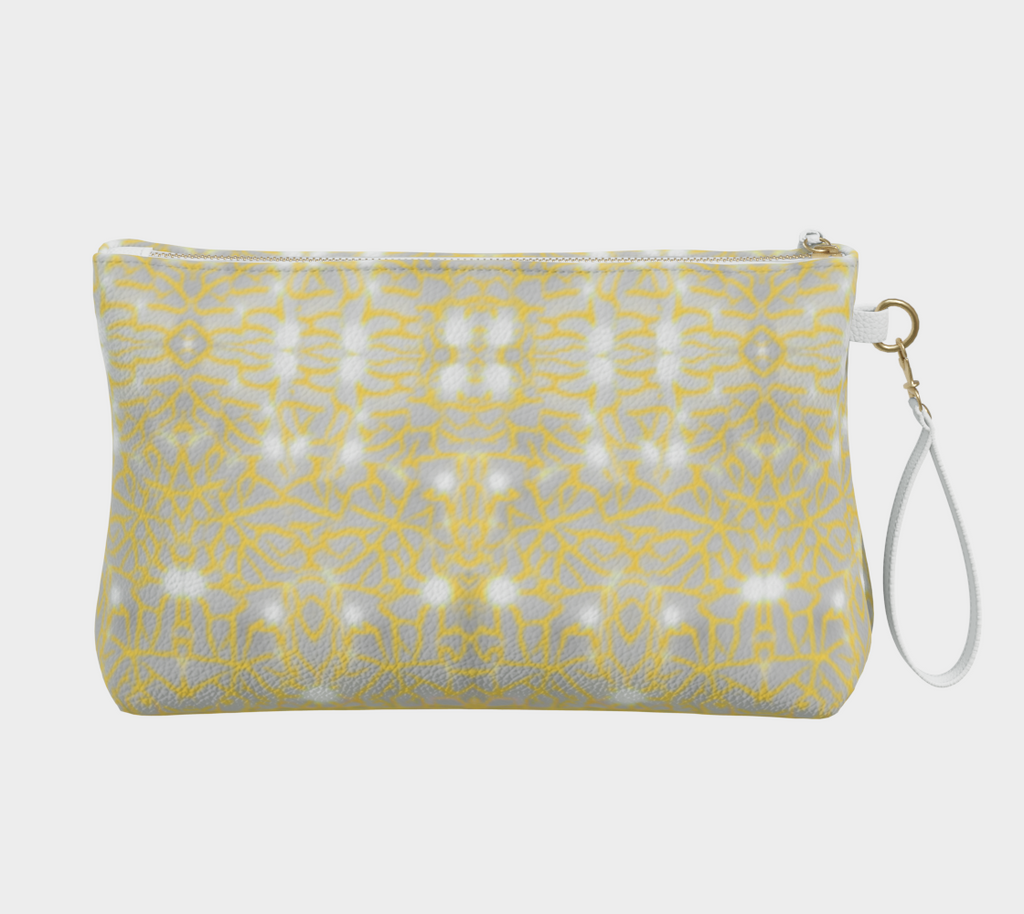 Vegan Leather Gold Lace Makeup Bag