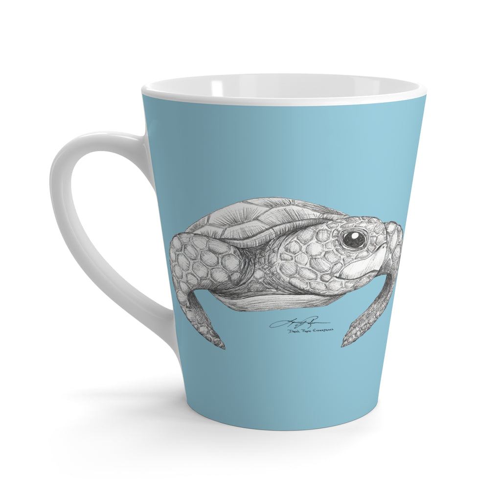 Happy Honu Latte Mug in Sky Blue