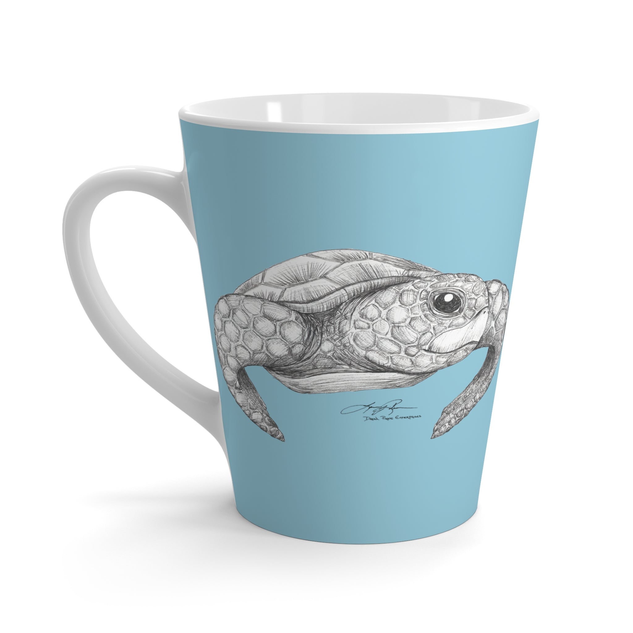 Happy Honu Latte Mug in Sky Blue