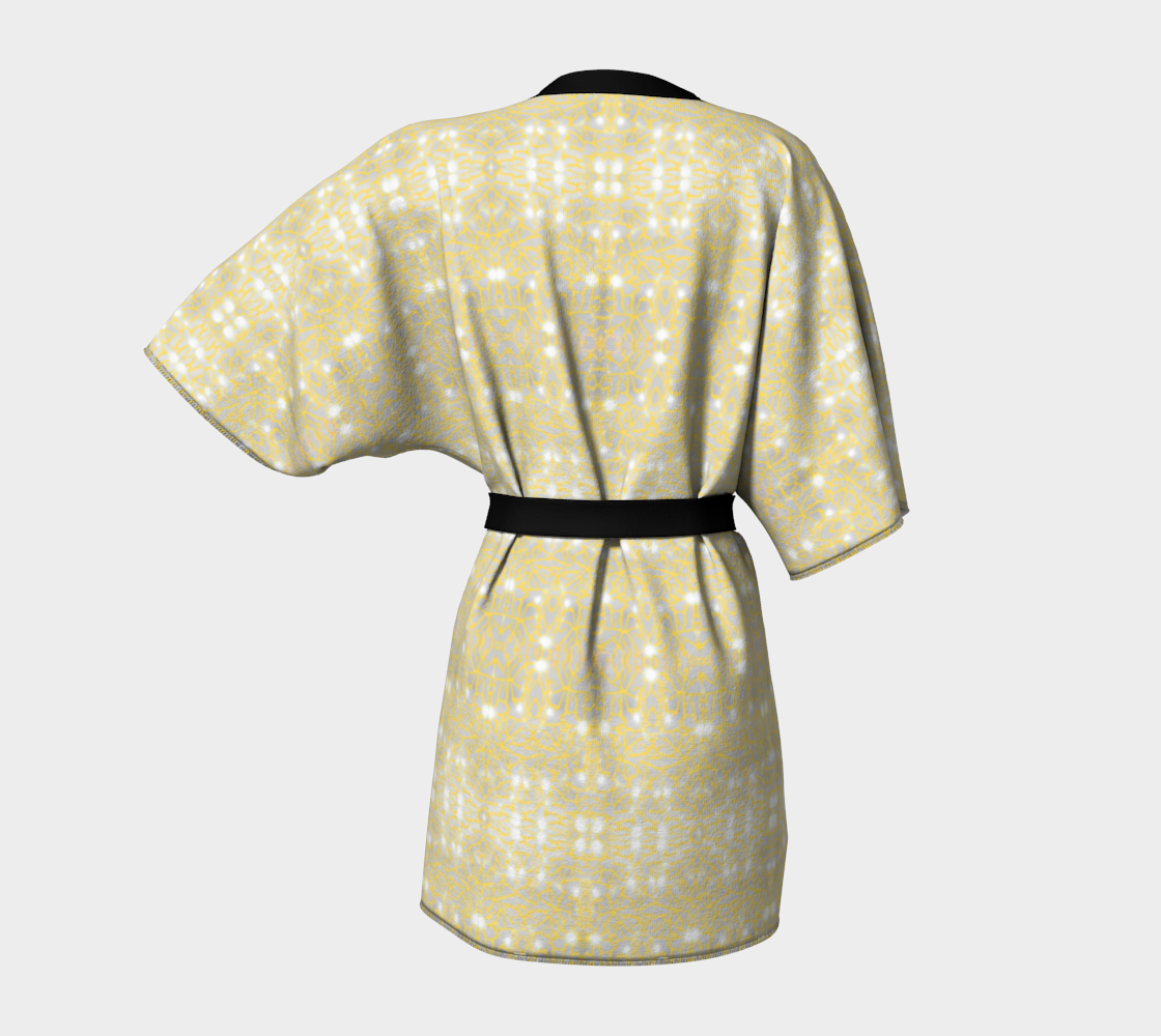 Gold Lace Kimono Short Robe