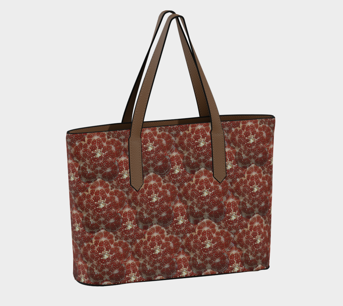Vegan Leather Red Pin Cushion Starfish Tote