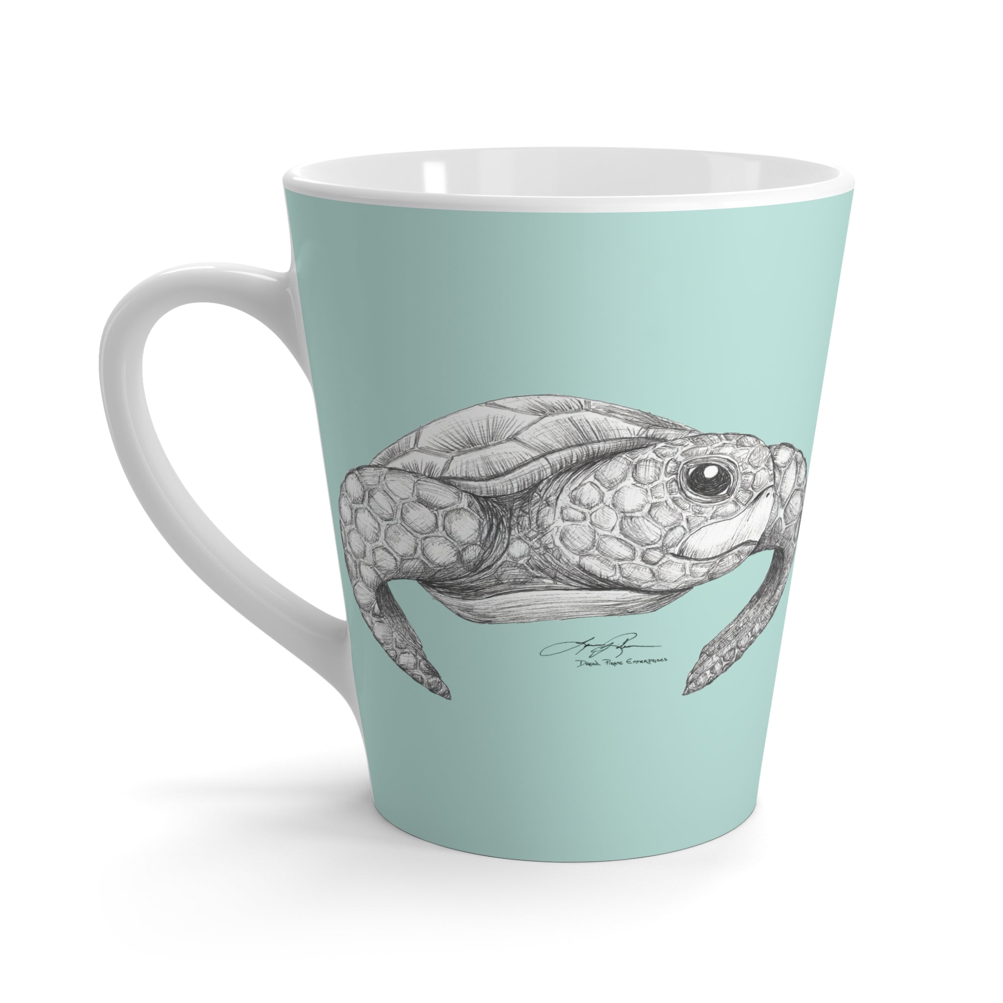 Happy Honu Latte Mug: Turquoise Waters