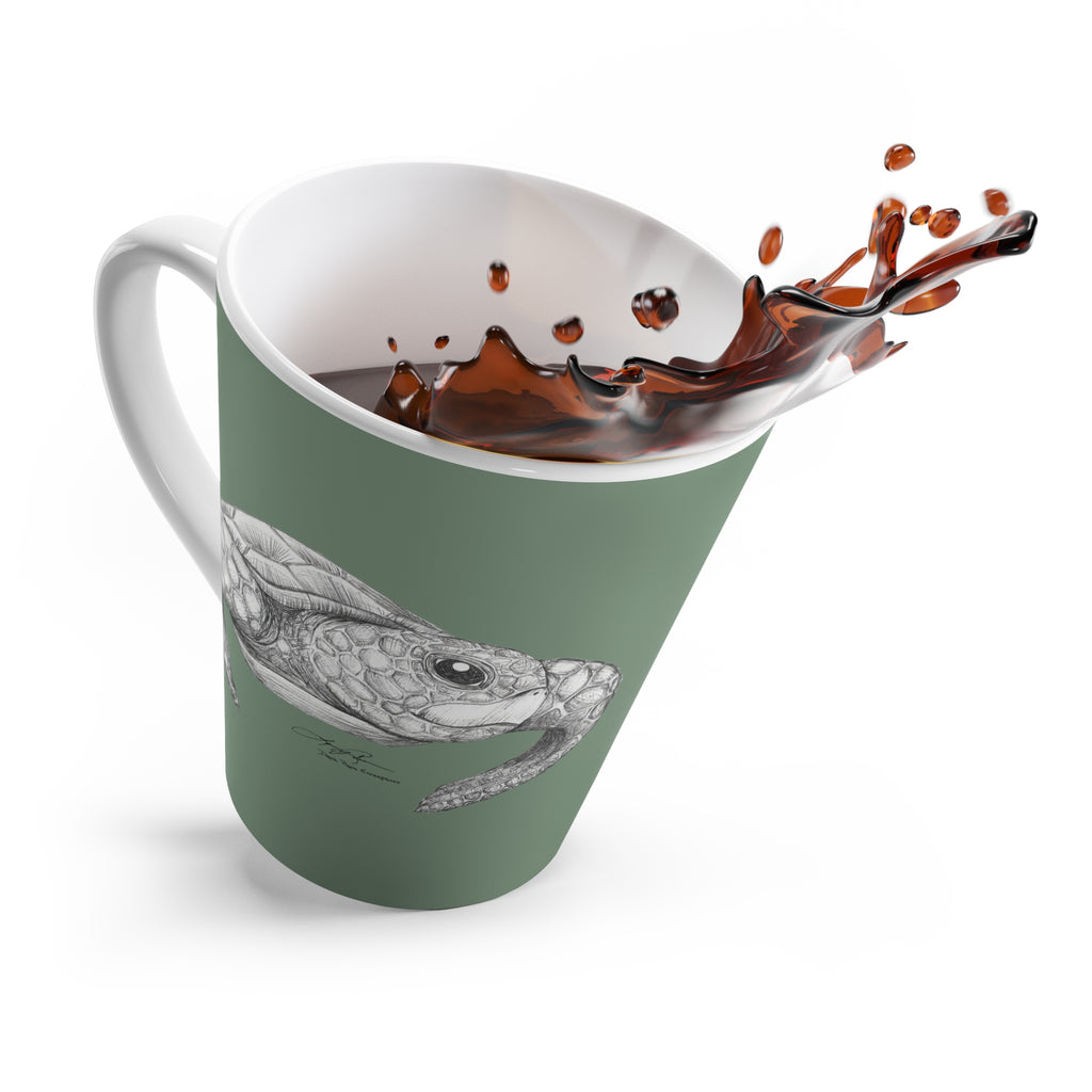 Happy Honu Latte Mug: Sage Green