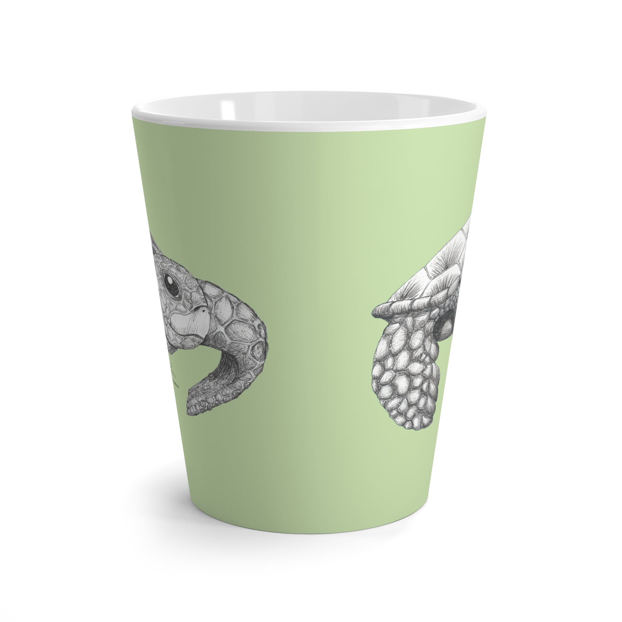 Happy Honu Latte Mug: Sea Foam Green