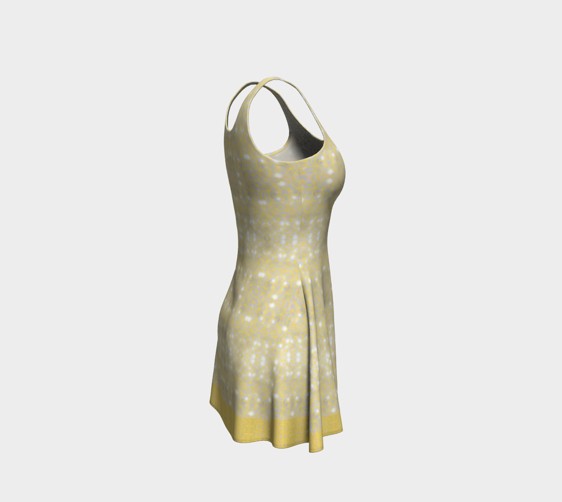Gold Lace Flare Dress