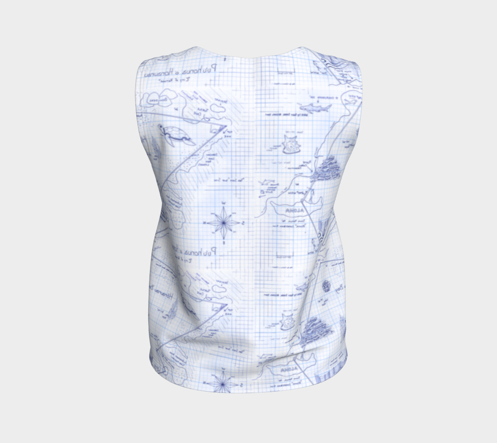 2-Step Dive Map Relaxed Tank Top in Blue