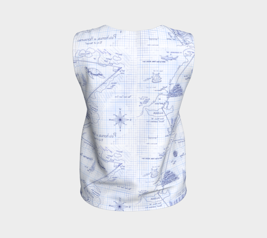 2-Step Dive Map Relaxed Tank Top in Blue