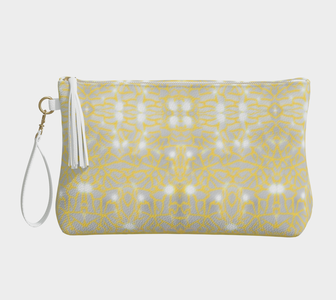 Vegan Leather Gold Lace Makeup Bag