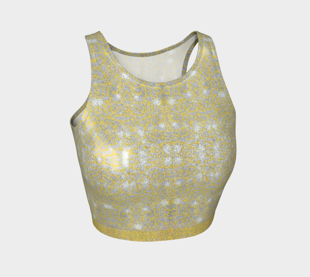 Metallic Gold Lace Crop Top