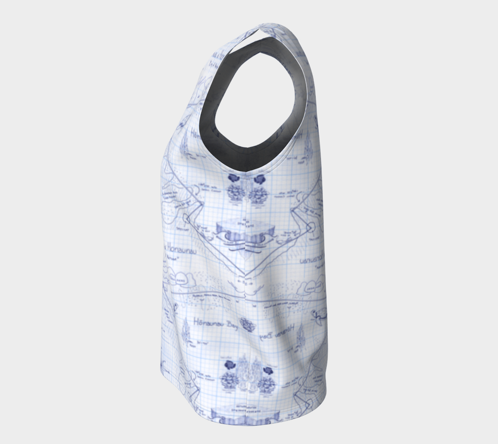 2-Step Dive Map Relaxed Tank Top in Blue