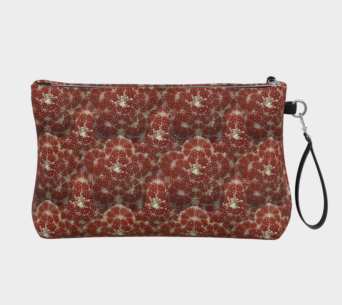 Vegan Leather Red Pincushion Starfish Makeup Bag