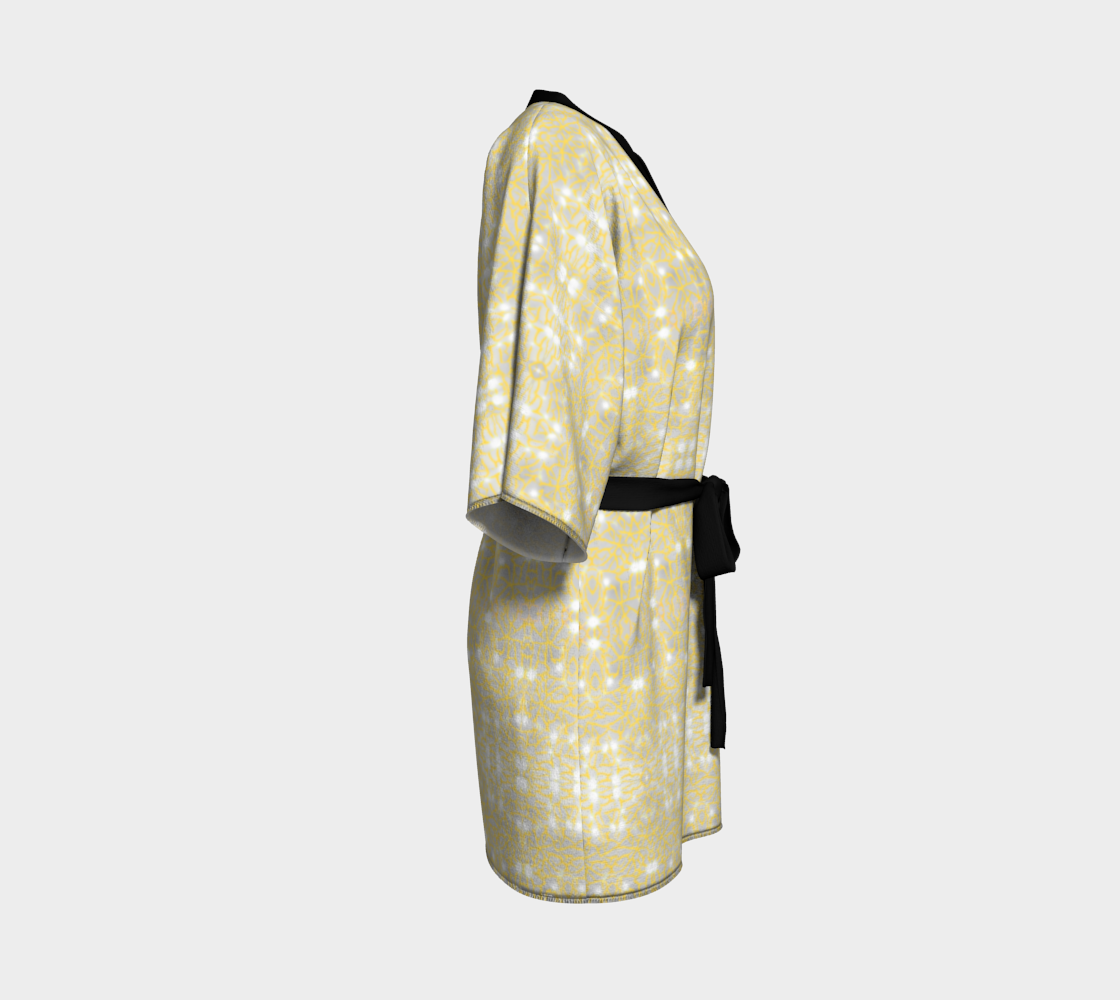 Gold Lace Kimono Short Robe