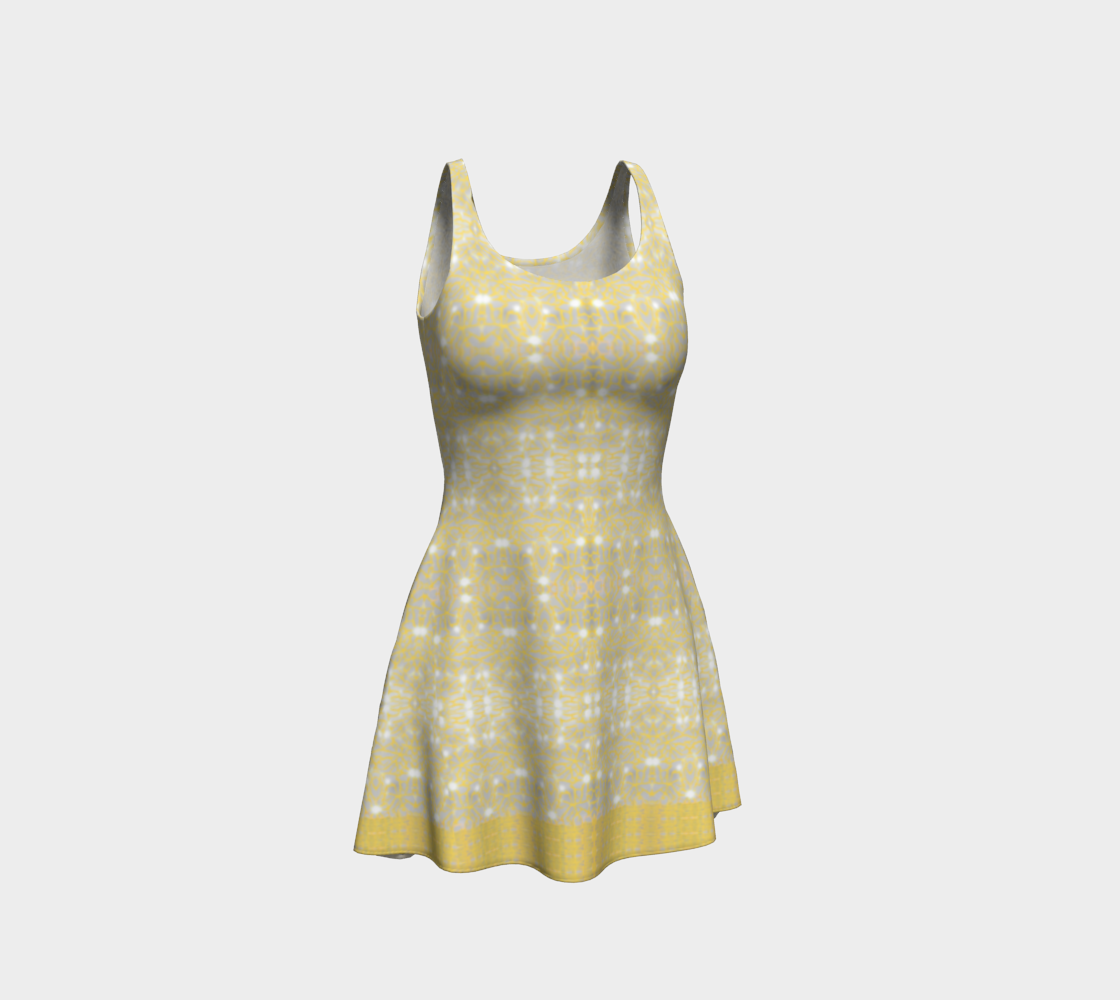 Gold Lace Flare Dress