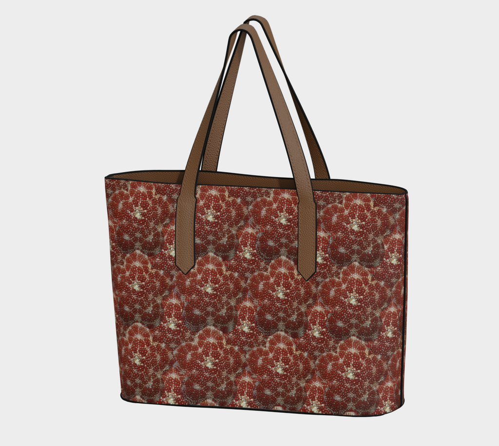 Vegan Leather Red Pin Cushion Starfish Tote