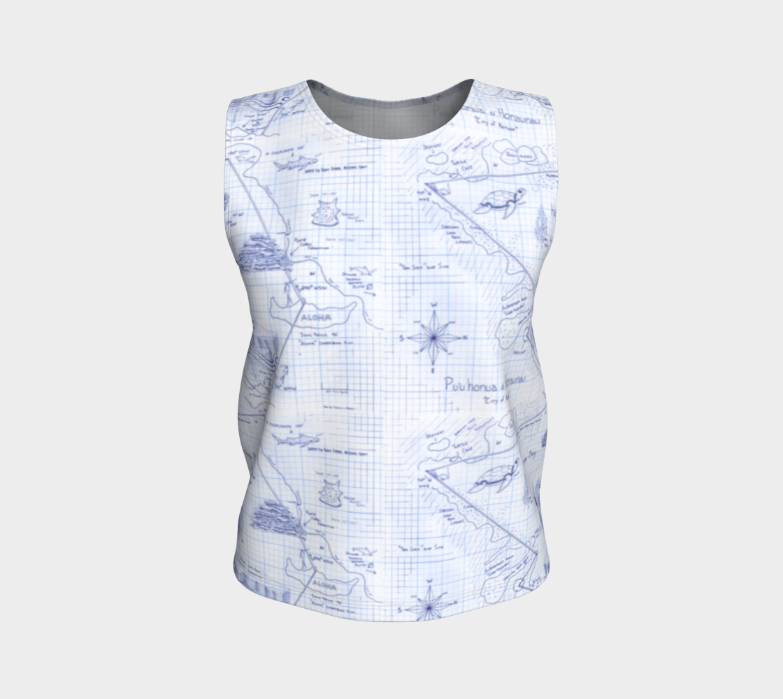 2-Step Dive Map Relaxed Tank Top in Blue