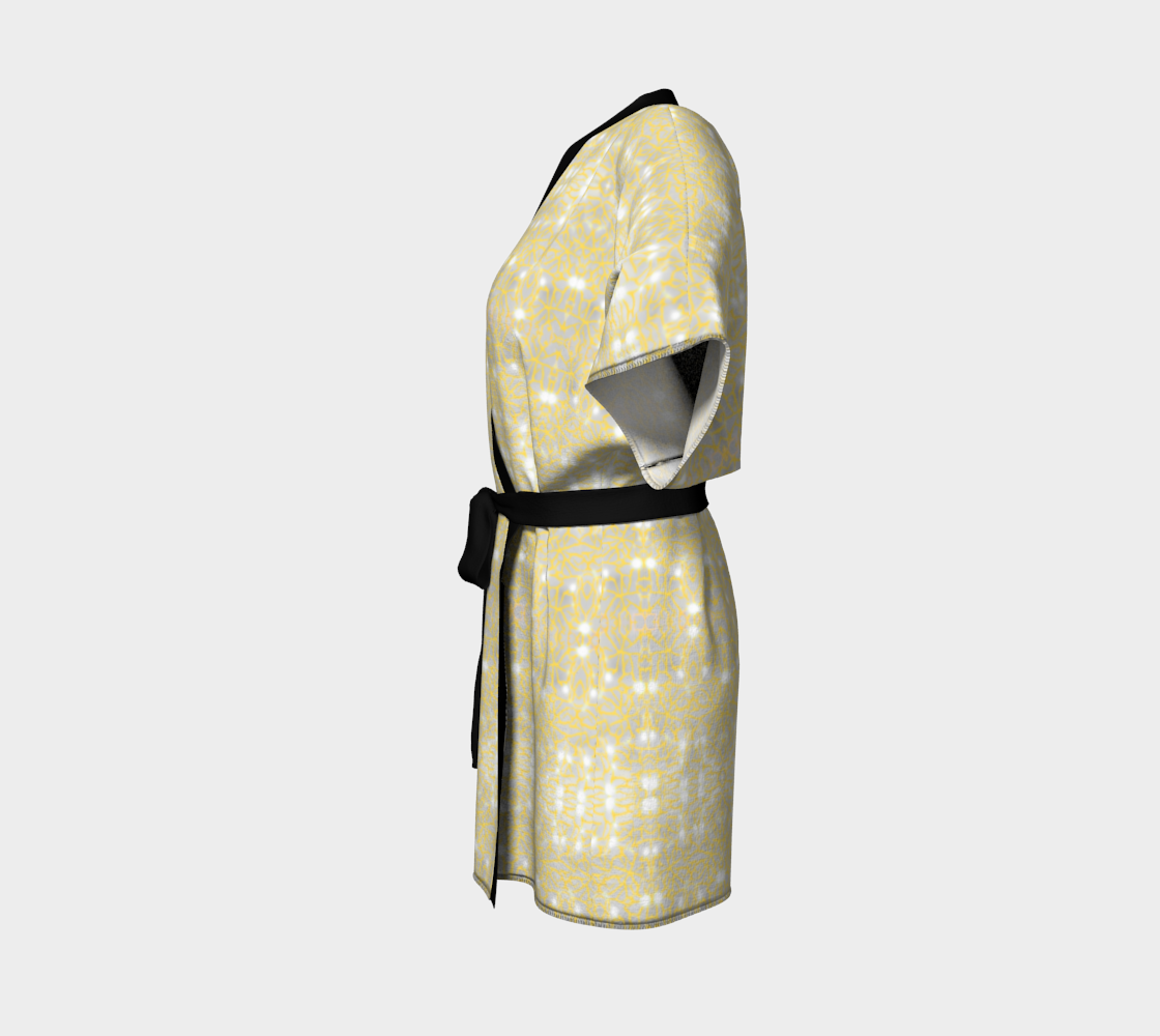 Gold Lace Kimono Short Robe