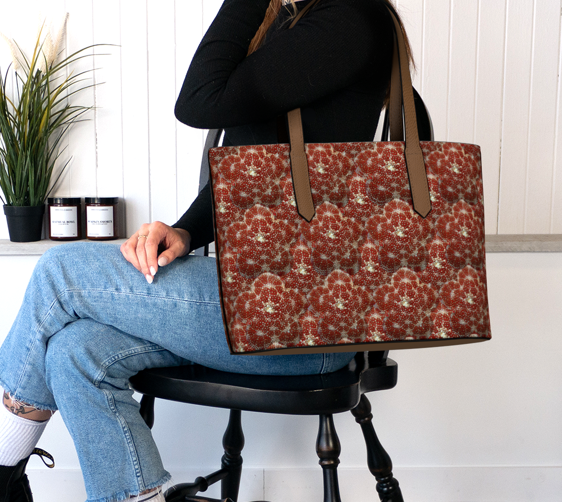 Vegan Leather Red Pin Cushion Starfish Tote