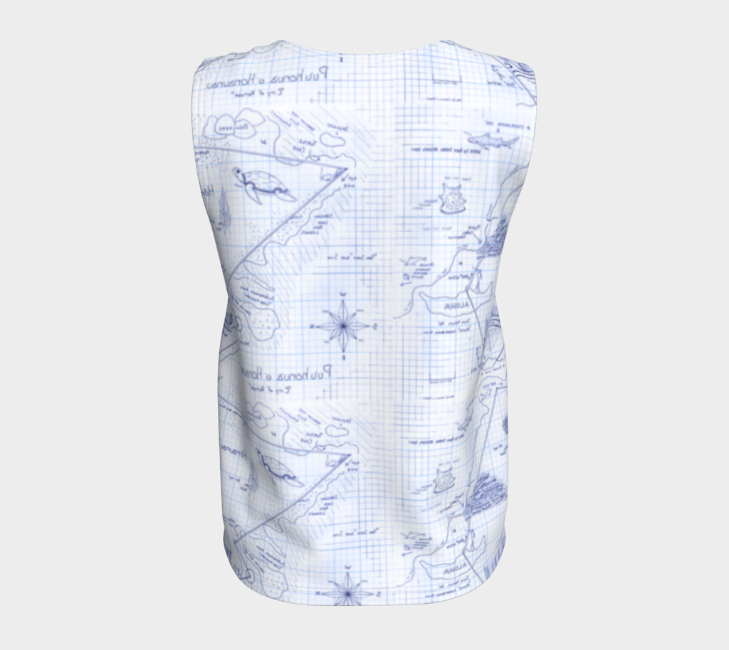 2-Step Dive Map Relaxed Tank Top in Blue