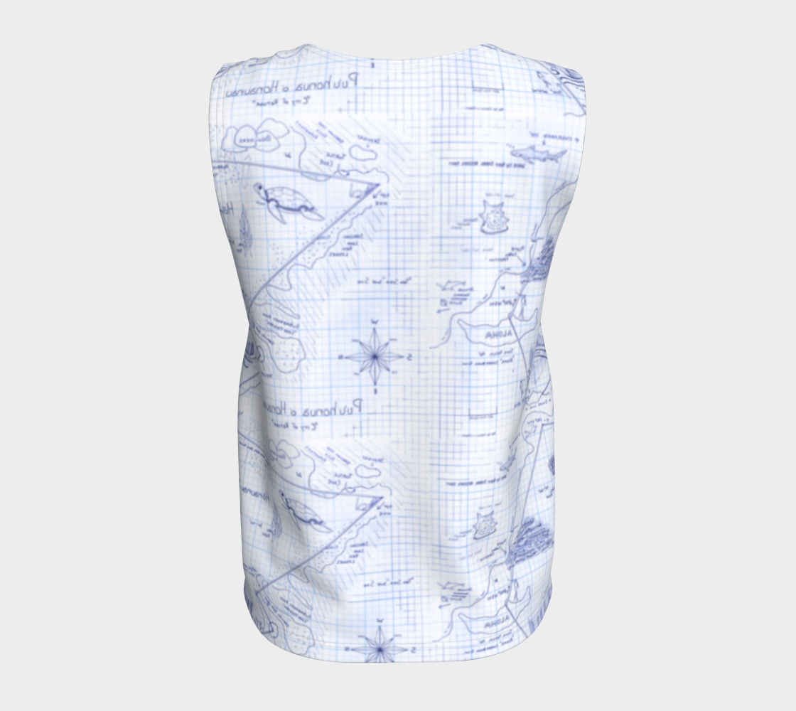 2-Step Dive Map Relaxed Tank Top in Blue